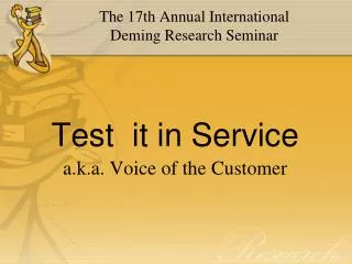 Test it in Service