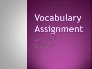 Vocabulary Assignment