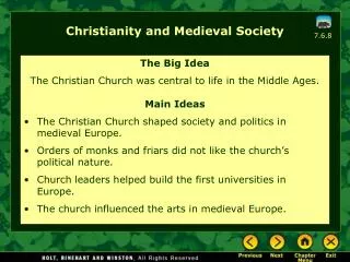 Christianity and Medieval Society