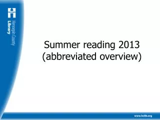 Summer reading 2013 (abbreviated overview)