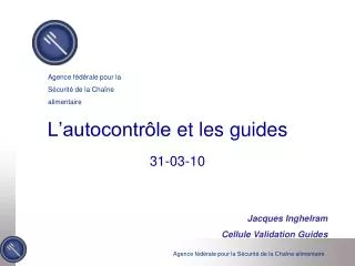 l autocontr le et les guides