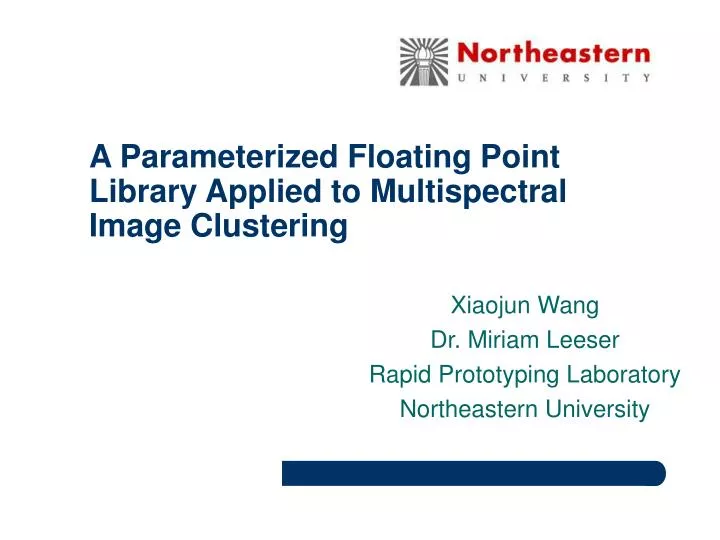 a parameterized floating point library applied to multispectral image clustering
