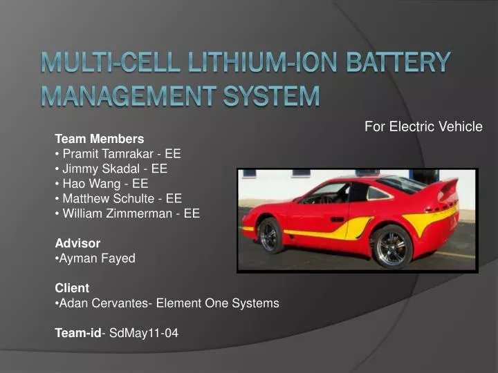 PPT MultiCell LithiumIon Battery Management System PowerPoint