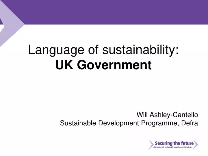 language of sustainability uk government