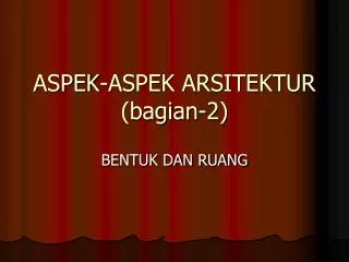 aspek aspek arsitektur bagian 2