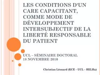 christian l onard kce ucl helha