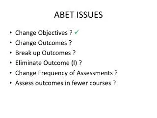 ABET ISSUES