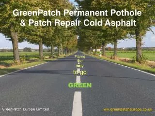 GreenPatch Permanent Pothole &amp; Patch Repair Cold Asphalt