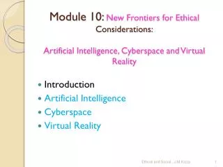 Introduction Artificial Intelligence Cyberspace Virtual Reality