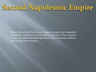 Secon d Napoleonic Empire