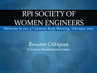 RPI Society Of Women Engineers