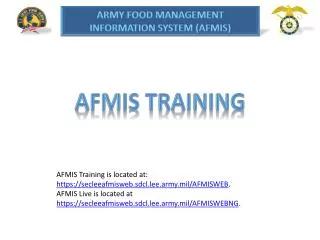 AFMIS Training