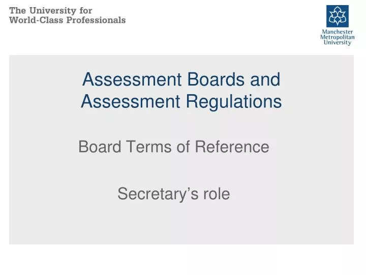 assessment boards and assessment regulations
