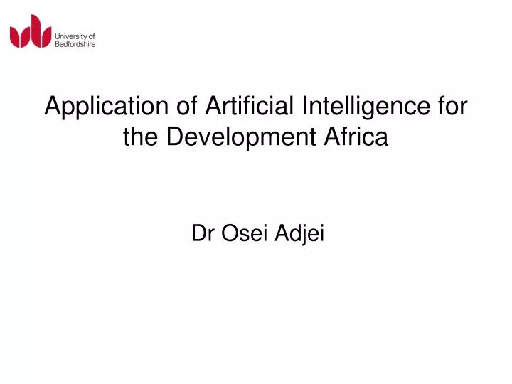 application of artificial intelligence for the development africa