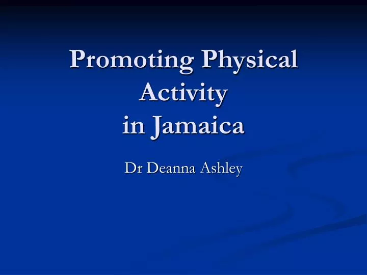 promoting physical activity in jamaica