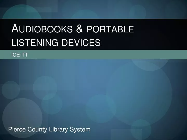 audiobooks portable listening devices