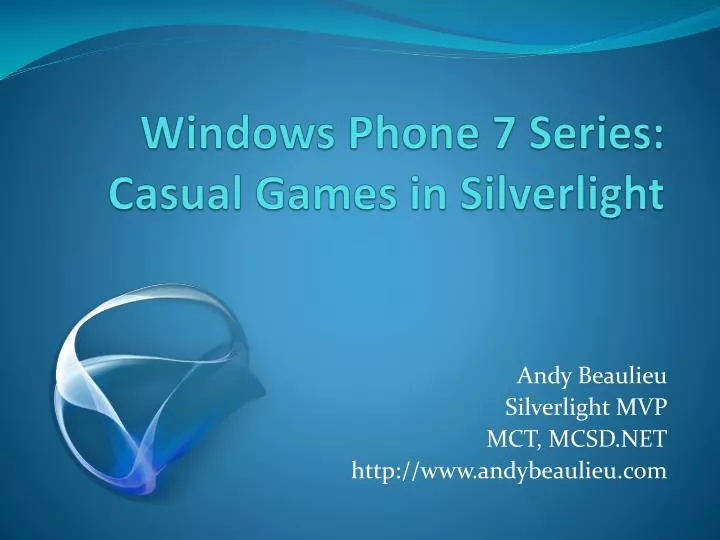 windows phone 7 series casual games in silverlight