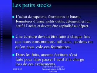 les petits stocks