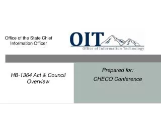 Prepared for: CHECO Conference