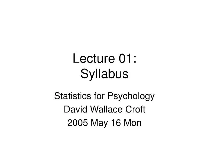 lecture 01 syllabus