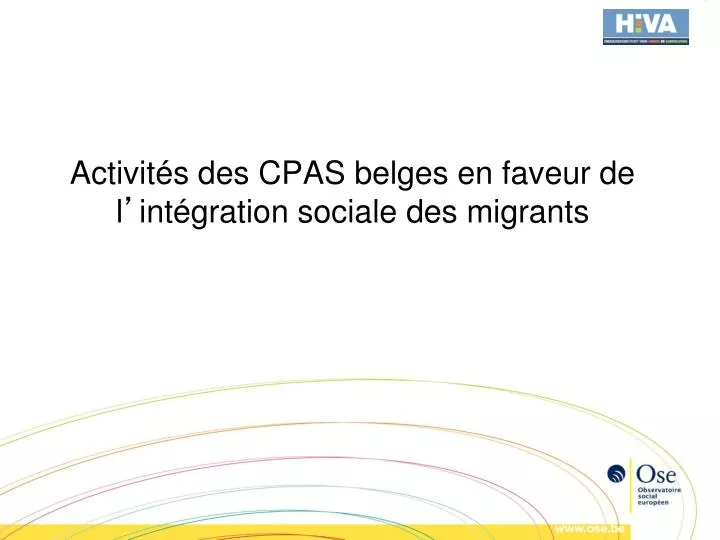 activit s des cpas belges en faveur de l int gration sociale des migrants