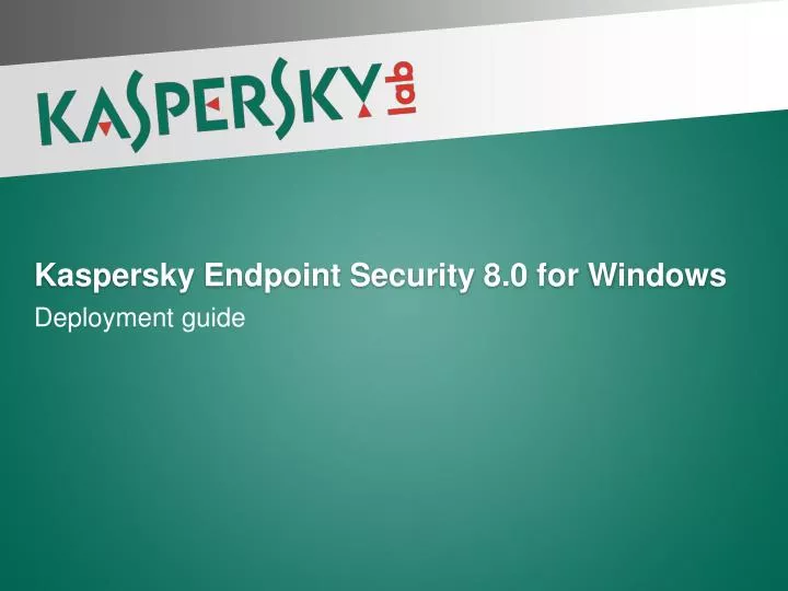 kaspersky endpoint security 8 0 for windows