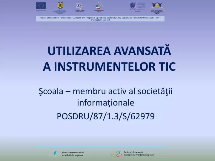 utilizarea avansat a instrumentelor tic