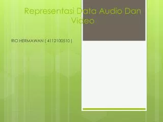 representasi data audio dan video