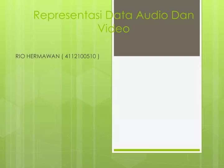 representasi data audio dan video