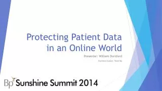 Protecting Patient Data in an Online World