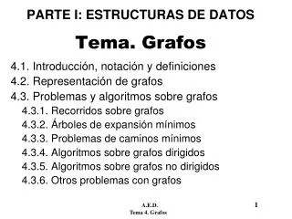 parte i estructuras de datos tema grafos