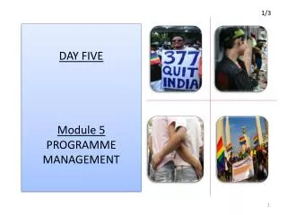 DAY FIVE Module 5 PROGRAMME MANAGEMENT