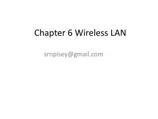 Chapter 6 Wireless LAN