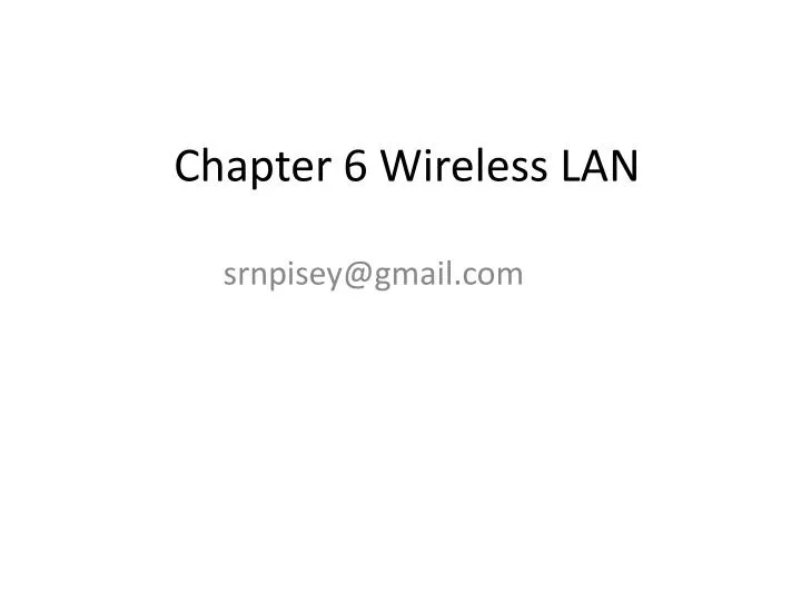 chapter 6 wireless lan