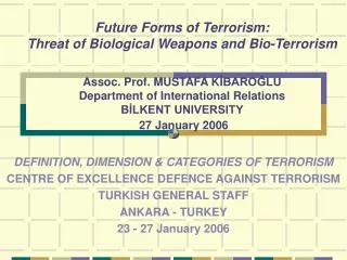 DEFINITION, DIMENSION &amp; CATEGORIES OF TERRORISM CENTRE OF EXCELLENCE DEFENCE AGAINST TERRORISM