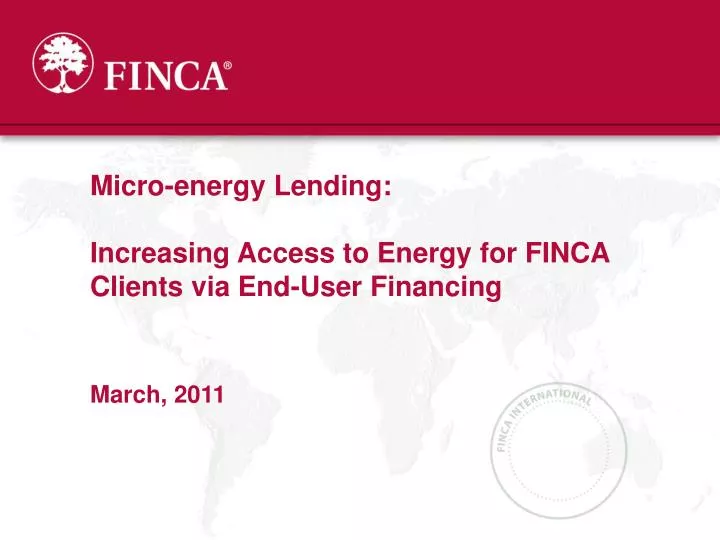 micro energy lending increasing access to energy for finca clients via end user financing