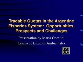 Tradable Quotas in the Argentine Fisheries System: Opportunities, Prospects and Challenges