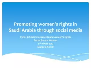 Promoting women's rights in Saudi Arabia through social media