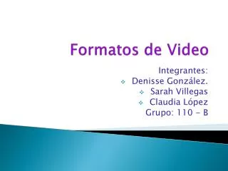 formatos de video