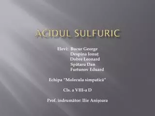 acidul sulfuric