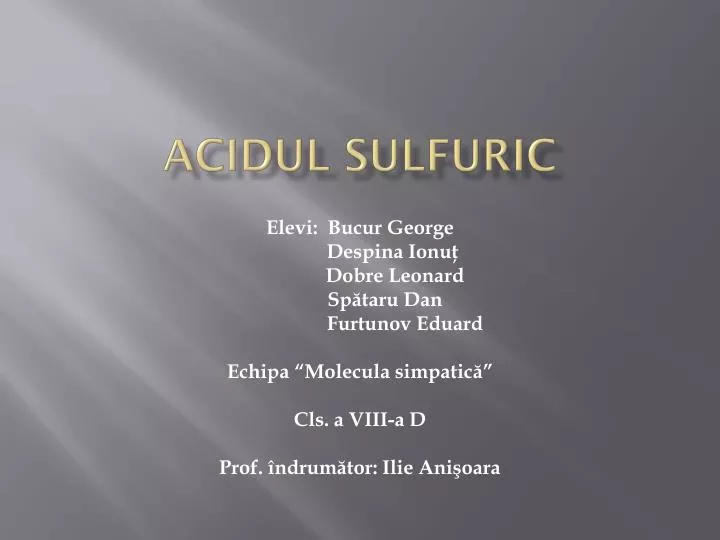 acidul sulfuric