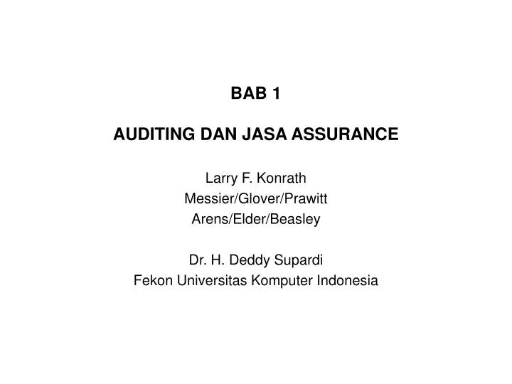 bab 1 auditing dan jasa assurance