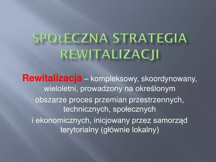 spo eczna strategia rewitalizacji