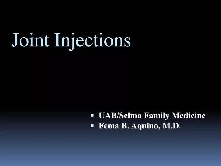 joint injections