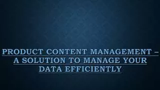 Product Content Management