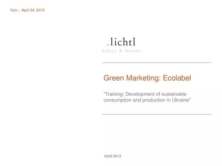 green marketing ecolabel training development of sustainable consumption and production in ukraine