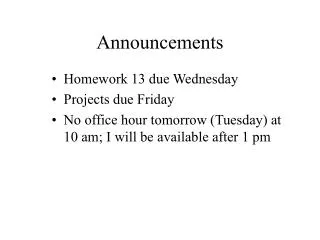 Announcements