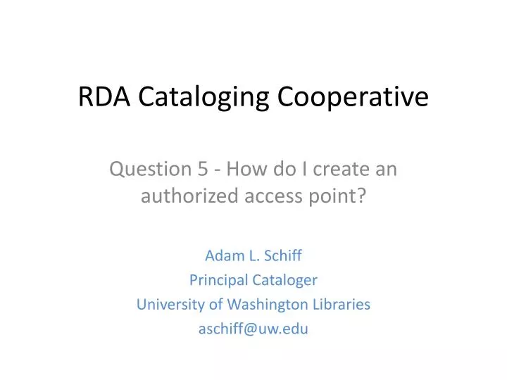 rda cataloging cooperative