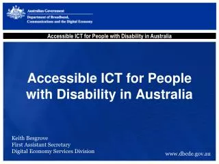 Accessible ICT for People with Disability in Australia