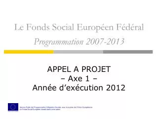 le fonds social europ en f d ral programmation 2007 2013